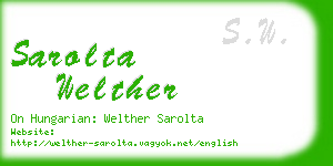 sarolta welther business card